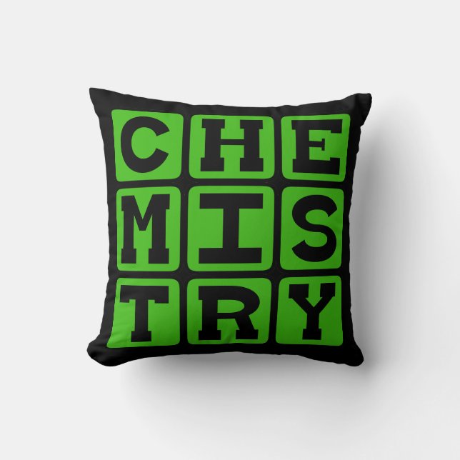 Coussin Chimie, L'étude de la matière (Recto)