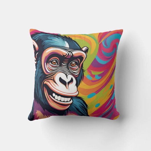 Coussin Chimpanzé fou mignon (Verso)