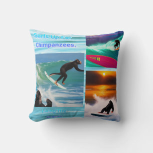 Coussin Chimpanzés Surf Photo Collage, Cushion