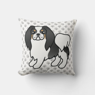 Coussin Chin japonais tricolore Dessin animé Chien et patt