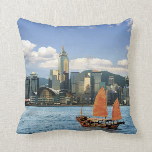 Coussin Chine; Hong Kong; le port de Victoria; port;A