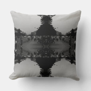Coussin Chine vintage Guilin vélos de rue Poster