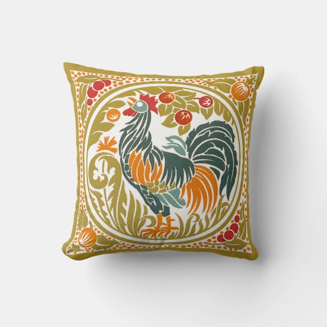 Coussin chinois de conception de coq de Nouveau (Recto)