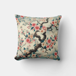 Coussin Chinoiserie Cherry Blossom Sakura Motif
