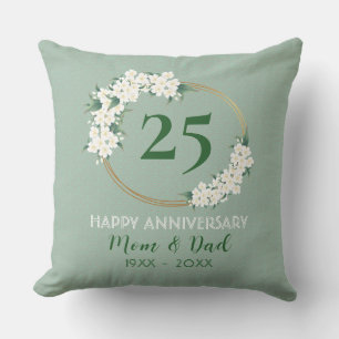 Coussin Chinoiserie florale blanche 25e anniversaire