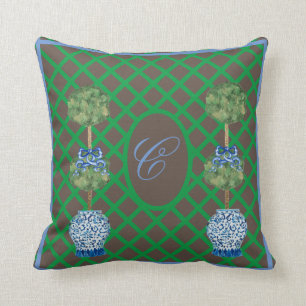 Coussin Chinoiserie Garden Topiary Ginger Jar Jars