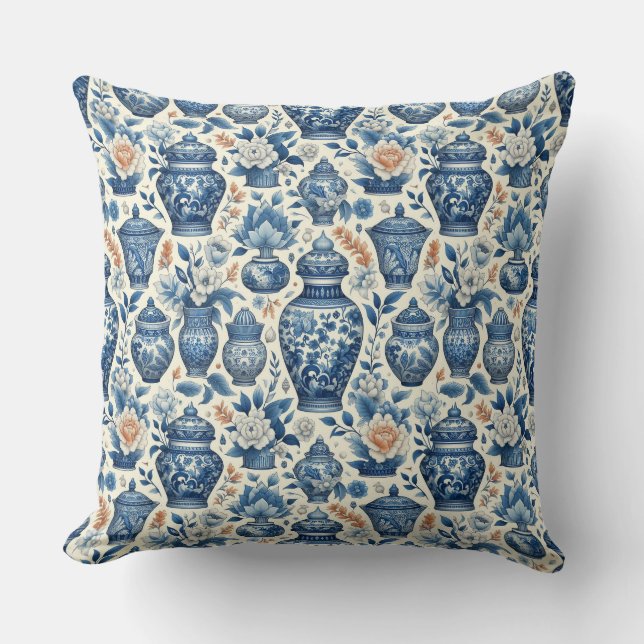 Coussin Chinoiserie Ginger Jar (Recto)