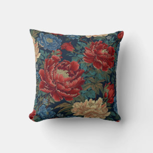 Coussin Chinoiserie Rouges Peony Couvertures d'oreiller à 