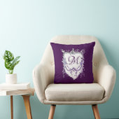 Coussin Chinoiserie vintage monogramme violet (Chaise)