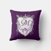 Coussin Chinoiserie vintage monogramme violet (Verso)