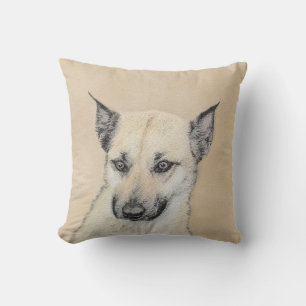 Coussin Chinook (Oreilles Pointées) Peinture - Art Chien o