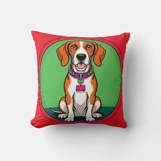 Coussin Chiot animé mignon avec collier (Recto)
