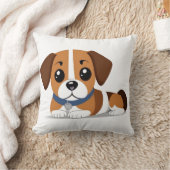 Coussin Chiot Beagle de Dessin Animé Adorable Allongé (Couverture)