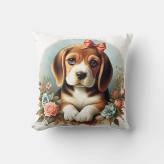 Coussin Chiot Beagle vintage