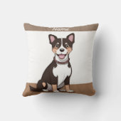 Coussin Chiot Brun Heureux Décoration Moderne de Maison de (Verso)