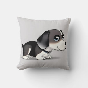 Coussin Chiot de dessin animé adorable avec des yeux brill