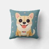 Coussin Chiot de dessin animé mignon avec une expression a (Verso)