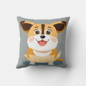 Coussin Chiot de dessin animé mignon avec une expression a (Verso)