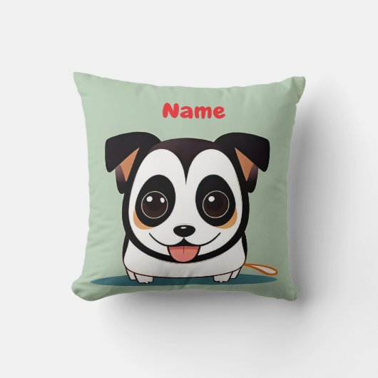 Coussin Chiot de dessin animé mignon avec une expression a (Recto)