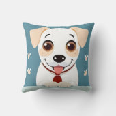 Coussin Chiot de dessin animé mignon avec une expression a (Verso)