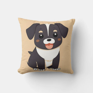 Coussin Chiot de dessin animé mignon avec une expression a