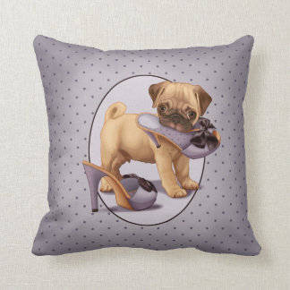 Coussin Chiot et chaussure de carlin