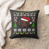 Coussin Chiot Labrador au Chocolat Noël Santa Géant (Couverture)