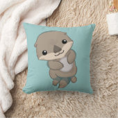 Coussin Chiot mignon de loutre de bébé (Couverture)