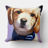 Coussin Chiot souple adorable avec jolie Cravate de Bow bl (Recto)