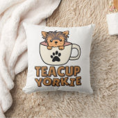 Coussin chiot Yorkie en tasse à thé  (Couverture)