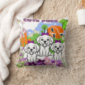 Coussin Chiots blancs amusants (Couverture)