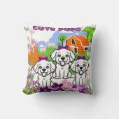 Coussin Chiots blancs amusants (Recto)
