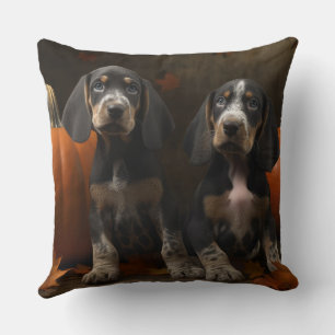 Coussin Chiots Bluetick Coonhound Délice d'Automne Citroui