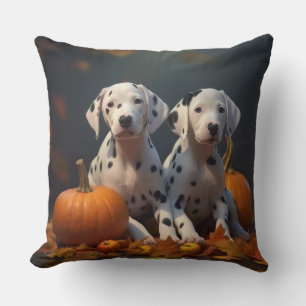 Coussin Chiots Dalmatien Automne Délice Citrouille