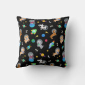 Coussin Chiots Dans L'espace Aquarelle Chiots Astronautes (Verso)