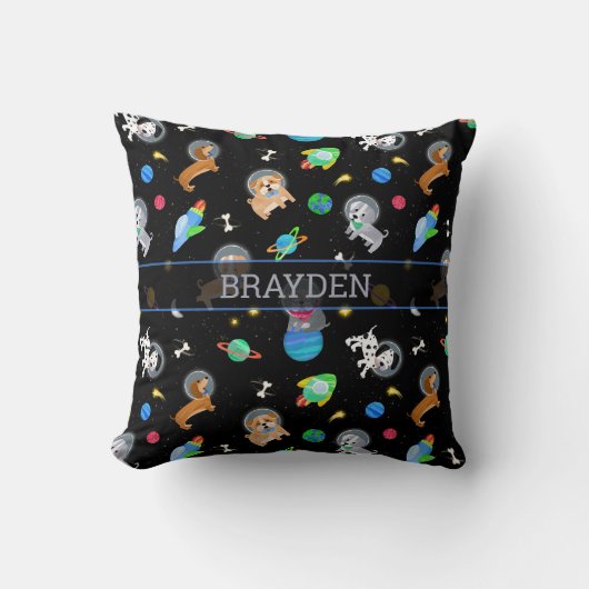 Coussin Chiots Dans L'espace Aquarelle Chiots Astronautes (Recto)