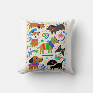 Coussin Chiots de dessin animé joueurs