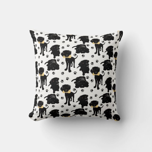 Coussin Chiots de récupération Black Labrador (Recto)