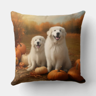 Coussin Chiots des Pyrénées Délice d'Automne Citrouille