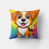 Coussin Chiots dessin animé avec une expression joyeuse (Verso)