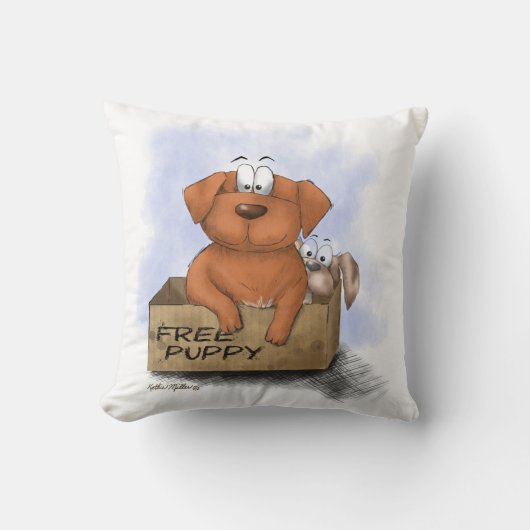 Coussin Chiots Gratuits Plus 1 Dessin Animé (Recto)