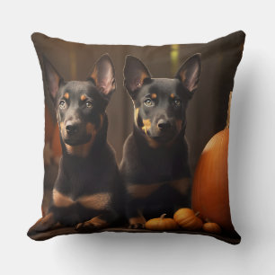 Coussin Chiots Kelpie Australien Délice d'Automne Citrouil