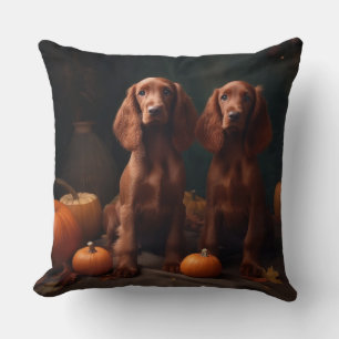 Coussin Chiots Setter Rouge Irlandais Délice d'Automne Cit