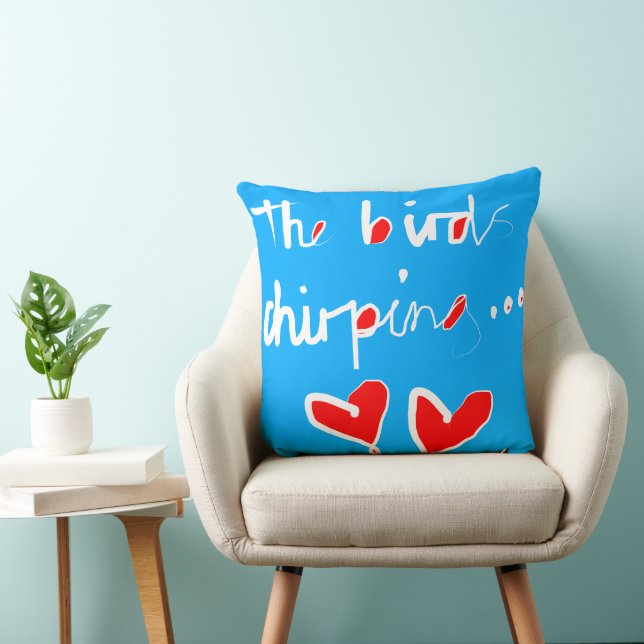 Coussin Chirping aux oiseaux - Bleu blanc rouge (Chaise)