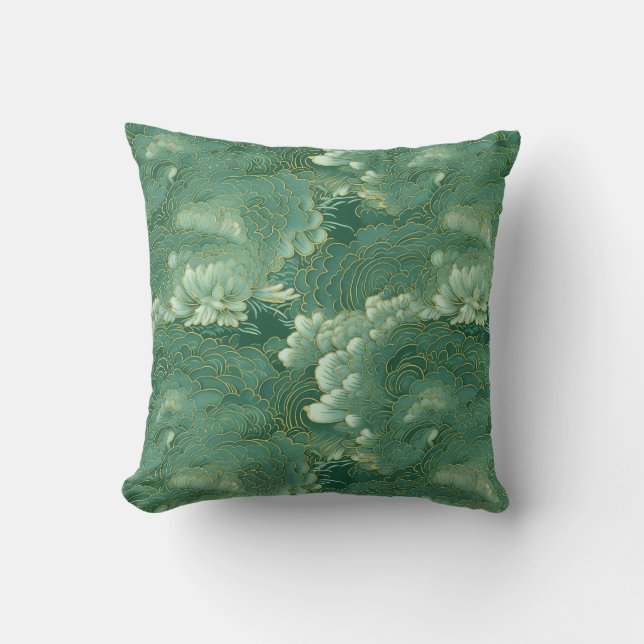 Coussin Chiyogami de Jade Céleste (Recto)