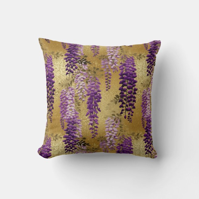 Coussin Chiyogami Purple Wisteria (Recto)