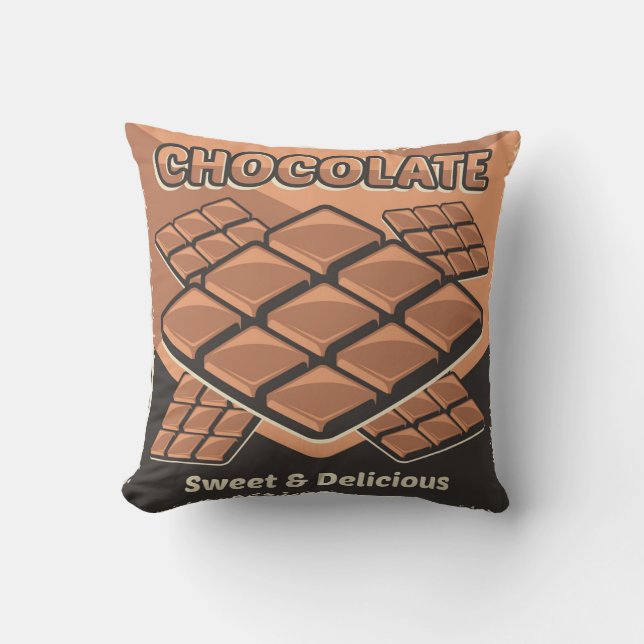 Coussin Chocolat Brown rétro Vintage classique (Recto)