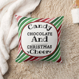 Coussin Chocolat de bonbons et fête de Noël