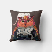 Coussin chocolat de carlin de chat de souris (Verso)