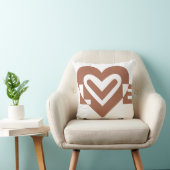 Coussin Chocolat graphique mignon Love Brown (Chaise)